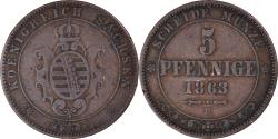 World Coins - Coin, German States, SAXONY-ALBERTINE, Johann, 5 Pfennig, 1863, Dresden