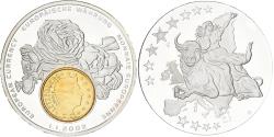 World Coins - Luxembourg, Medal, Monnaies européennes, 2002, Copper Plated Silver,