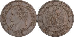 World Coins - France, Napoleon III, 2 Centimes, Napoléon III, 1862, Paris, Bronze,