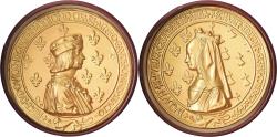 World Coins - France, Medal, Anne of Brittany and Louis XII, 1966, Gilt Bronze, Restrike