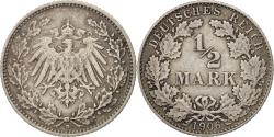 World Coins - Coin, GERMANY - EMPIRE, 1/2 Mark, 1906, Munich, , Silver, KM:17