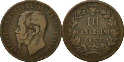 World Coins - Coin, Italy, Vittorio Emanuele II, 10 Centesimi, 1867, Naples,