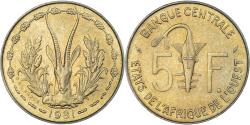 World Coins - Coin, West African States, 5 Francs, 1981