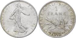 World Coins - France, Franc, Semeuse, 1912, Paris, Silver, , Gadoury:467, KM:844.1