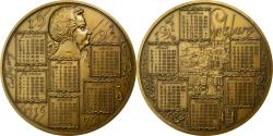 World Coins - France, Medal, Calendrier, Mozart, Salzburg, 1991, Bronze, Rodier,