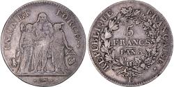World Coins - Coin, France, Union et Force, 5 Francs, AN 8/5, Bayonne, , Silver