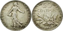 World Coins - Coin, France, Semeuse, 50 Centimes, 1910, Paris, , Silver, KM:854