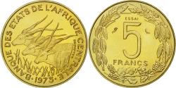 World Coins - Coin, Central African States, 5 Francs, 1973, Paris, ESSAI,