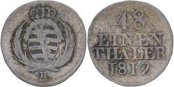 World Coins - Kingdom of Saxony, Friedrich August I, 1/48 Thaler, 1812, Dresden, Billon