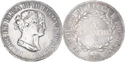World Coins - Coin, ITALIAN STATES, LUCCA, Felix and Elisa, 5 Franchi, 1807, Firenze