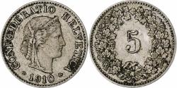World Coins - Switzerland, 5 Rappen, Libertas, 1910, Bern, Copper-nickel, , KM:26