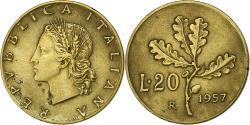 World Coins - Italy, 20 Lire, 1957, Rome, Aluminum-Bronze, , KM:97.1