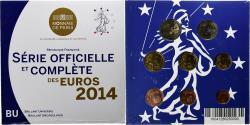 World Coins - France, Coffret 1c. à 2€, 2014, Monnaie de Paris, BU,