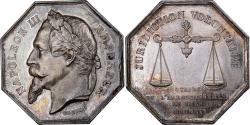 World Coins - France, Token, Napoléon III, Notaires de l'Arrondissement de Gien, Silver