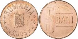 World Coins - Romania, 5 Bani, 2005, Bucharest, Copper Plated Steel, , KM:190