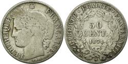 World Coins - Coin, France, Cérès, 50 Centimes, 1871, Paris, , Silver, KM:834.1