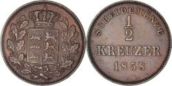 World Coins - Coin, German States, WURTTEMBERG, Wilhelm I, 1/2 Kreuzer, 4 Pfennig, 1858