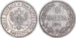 World Coins - Coin, Finland, Alexander II, Markka, 1874, Helsinki, , Silver, KM:3.2