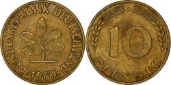 World Coins - Coin, GERMANY - FEDERAL REPUBLIC, 10 Pfennig, 1969, Karlsruhe, , Brass