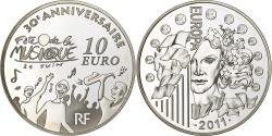 World Coins - France, 10 Euro, Europa - 30e anniversaire fête de la musique, 2011, Paris