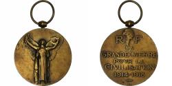 World Coins - France, La Grande Guerre pour la Civilisation, Medal, 1914-1918, Very Good