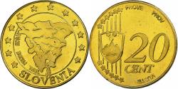 World Coins - Slovenia, 20 Euro Cent, Fantasy euro patterns, Essai-Trial, Proof, Brass