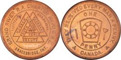 World Coins - Canada, Token, Masonic, Bracebridge, Grand River, Chapter Penny,