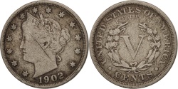 Us Coins - United States, Liberty Nickel, 5 Cents, 1902, U.S. Mint, Philadelphia