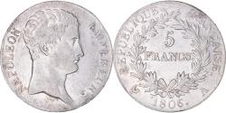 World Coins - Coin, France, Napoléon I, 5 Francs, 1806, Paris, Rare in this quality