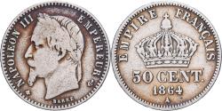 World Coins - France, Napoleon III, 50 Centimes, 1864, Paris, Silver, , Gadoury:417