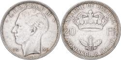 World Coins - Belgium, Leopold III, 20 Francs, 20 Frank, 1935, Brussels, Silver,