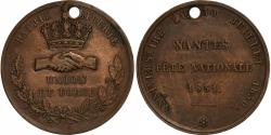 World Coins - France, Medal, Fête nationale, Nantes, 1831, Bronze, Holed,