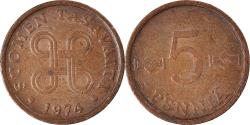 World Coins - Coin, Finland, 5 Pennia, 1974