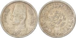 World Coins - Egypt, Farouk, 2 Piastres, 1937/AH1356, British Royal Mint, Silver,