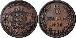 World Coins - Coin, Guernsey, 8 Doubles, 1874, Heaton, Birmingham, , Bronze, KM:7