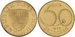 World Coins - Coin, Austria, 50 Groschen, 1970, Vienna, Proof, , Aluminum-Bronze