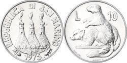World Coins - Coin, San Marino, 10 Lire, 1975, Rome, FDC, , Aluminum, KM:43