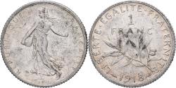 World Coins - France, Franc, Semeuse, 1918, Paris, Silver, , Gadoury:467, KM:844.1