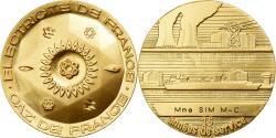 World Coins - France, Medal, Electricité-Gaz de France, Gilt Bronze,