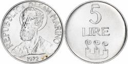 World Coins - San Marino, 5 Lire, 1972, Rome, BU, Aluminum, , KM:16