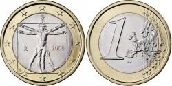 World Coins - Italy, 1 Euro, 2008, Rome, Bi-Metallic,