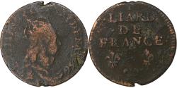 World Coins - France, Louis XIV, Liard, 1656, Lusignan, Copper, , Gadoury:80