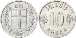 World Coins - Iceland, 10 Aurar, 1974, Aluminum, , KM:10a