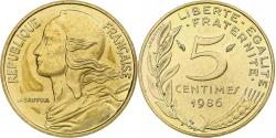 World Coins - France, 5 Centimes, Marianne, 1986, Pessac, BU, Aluminum-Bronze,