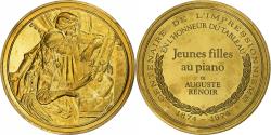 World Coins - France, Medal, Jeunes Filles au piano, Auguste Renoir, Vermeil,