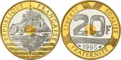 World Coins - Coin, France, Mont Saint Michel, 20 Francs, 1995, Paris, Proof,