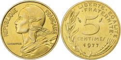 World Coins - France, 5 Centimes, Marianne, 1977, Paris, FDC, Aluminum-Bronze,