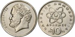World Coins - Greece, 10 Drachmes, Democritus, 1992, Athens, Copper-nickel, , KM:132