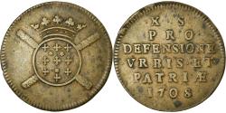 World Coins - Coin, FRENCH STATES, LILLE, 10 Sols, 1708, , Copper, Boudeau:2314