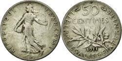 World Coins - Coin, France, Semeuse, 50 Centimes, 1911, , Silver, Gadoury:420